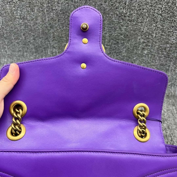 100% Authentic GUCCI GG Marmont Small Leather Shoulder Bag - Picture 12 of 16